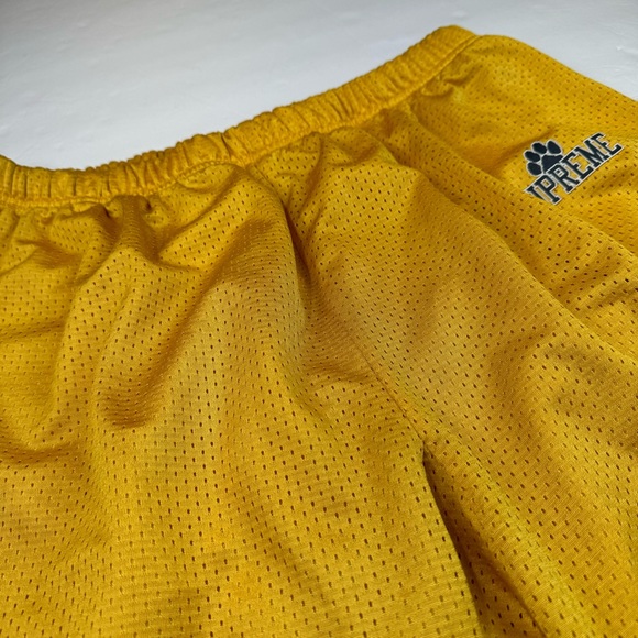 *Supreme Shorts Men's Size XLarge Yellow Basketball Paw Zip Packet Elastic Waist - Picture 11 of 16